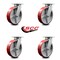 Service Caster 8 Inch Kingpinless Red Poly on Steel Wheel Swivel Top Plate Caster, 4PK SCC-KP30S820-PUR-RS-4 - alternate 5